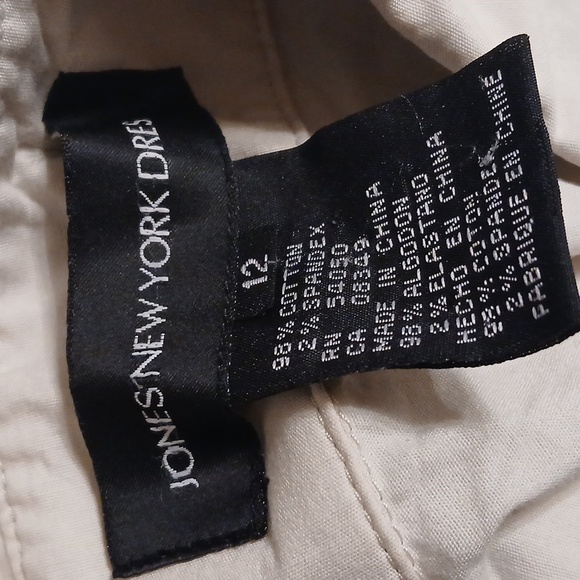 JonesNewYork Size 12 Beige Three Quarter Sleeve Dress - Picture 4 of 4